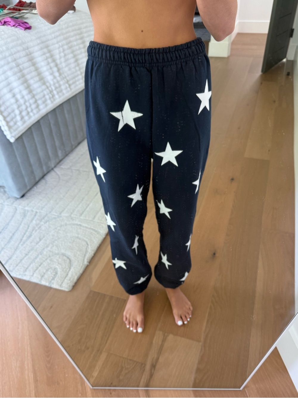 STARFIT Navy and White Star Sweatpants size Small